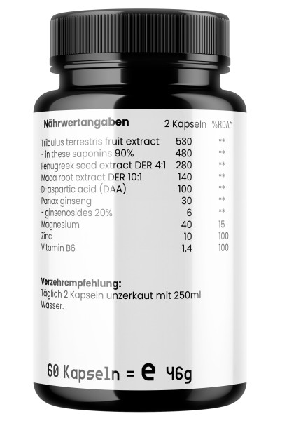 Elite Test, Potente BIG Vegane Kapseln T-Booster