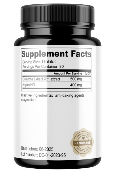 Cistanche Tubulosa + Arginin - 80 vegane Tabletten