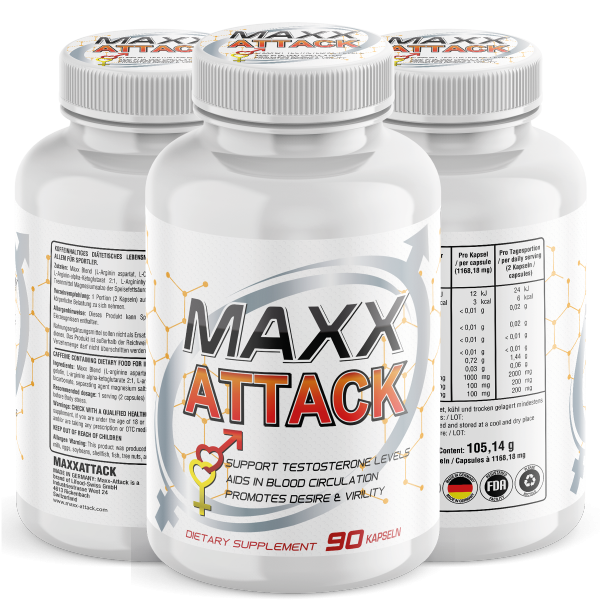 Maxx Attack - Männer Pillen, Lust, Liebe + Leidenschaft - 90 Kapseln Hochdosiert 34