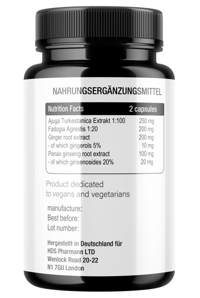 Turkesteron, Fadogia Agrestis, Ginger, Panax Testo Complex