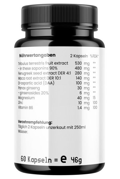 Gorilla Testo King - 60 vegane Kapseln für mehr Männerenergie!