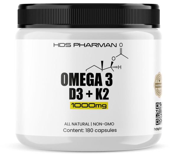 Omega 3 mit Vitamin D3 + Vitamin K2 | 180 Kapseln