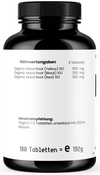 Maca Extrakt, 10:1 Verhältnis, Gelber Maca, Schwarzer Maca, Roter Maca, Organisch