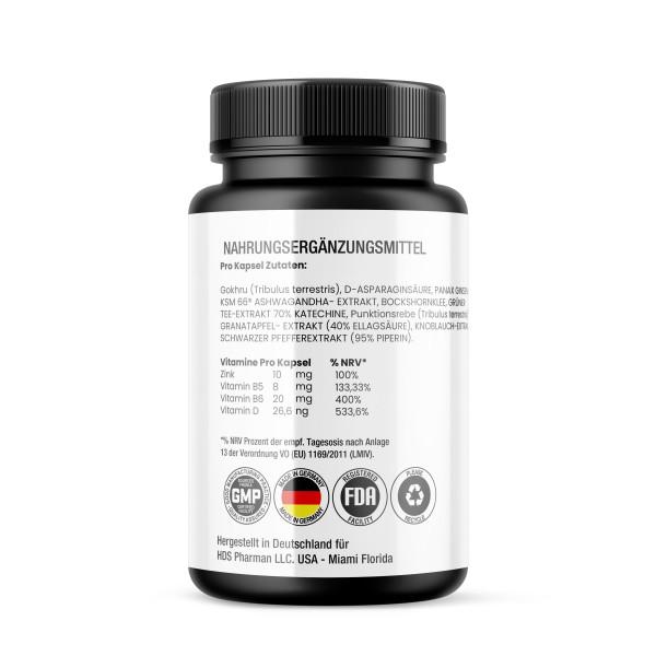 TestD Full, 60 Vegane Potente Kapseln für mehr Energie