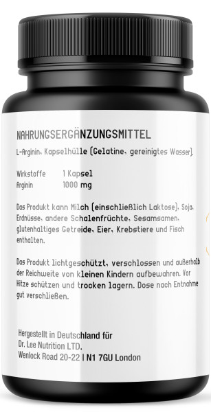 Dr. Lee Arginin Kapseln Hand Made ohne Filler ohne Chemie