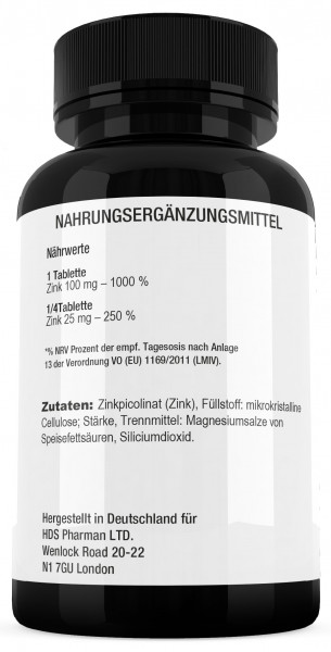 Zink 100mg, hochdosiert, 360 Tage Versorgung