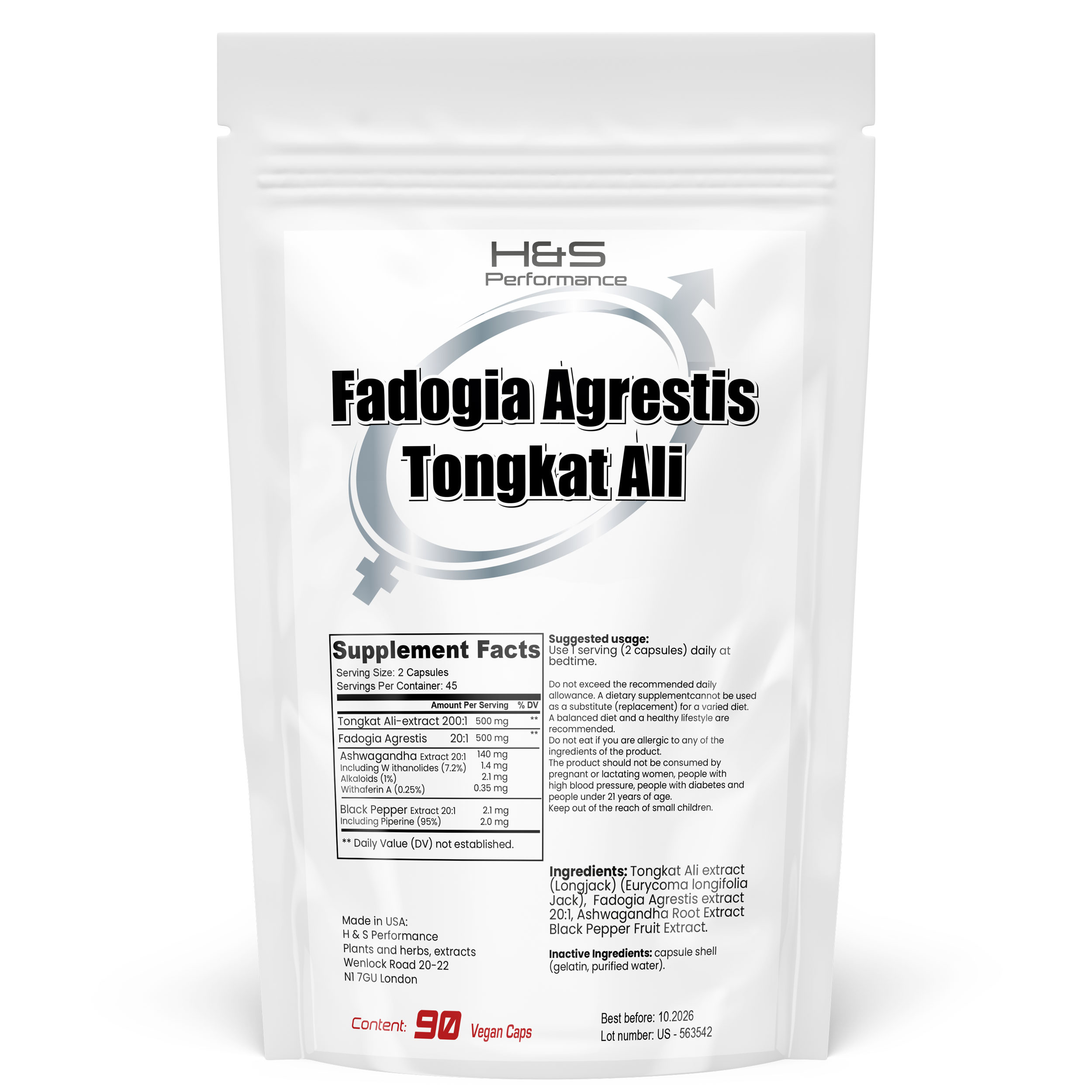 TongKat Ali + Fadogia Agrestis – 1000mg – 90 Vegane Kapseln