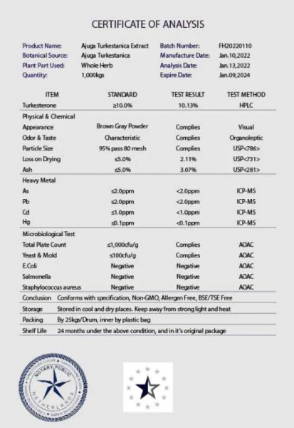 Turkesteron 10% Komplex mit Ecdysteroid, Hydroxypropyl-β-Cyclodextrin