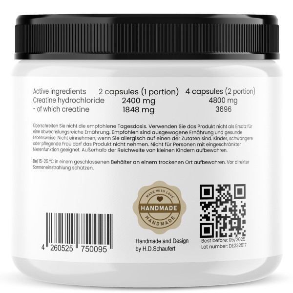 Kreatin HCL 4800 - 150 Kapseln