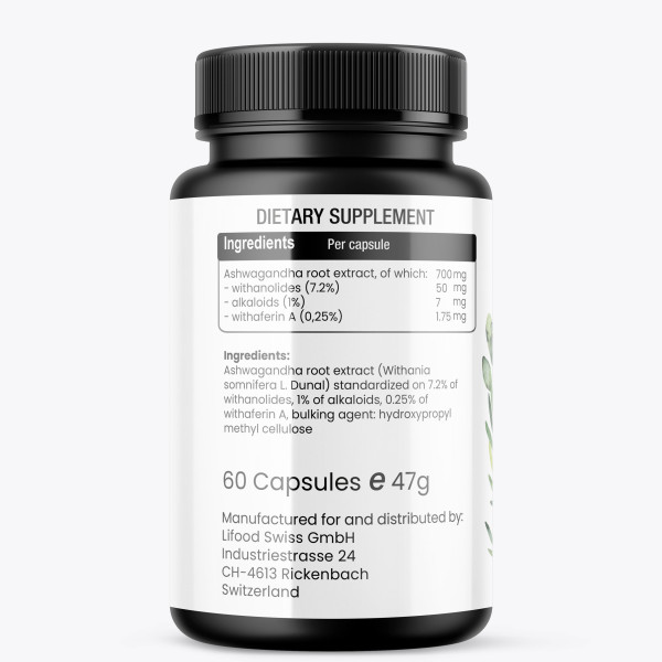 Lifood Swiss - Ashwagandha Schlafbeere 7000mg - 60 Tage Vorrat