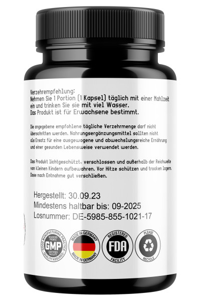 Bio Ashwagandha - 240 Kapseln - Hochdosiert - 240 Tage - Vegan Lover® Original